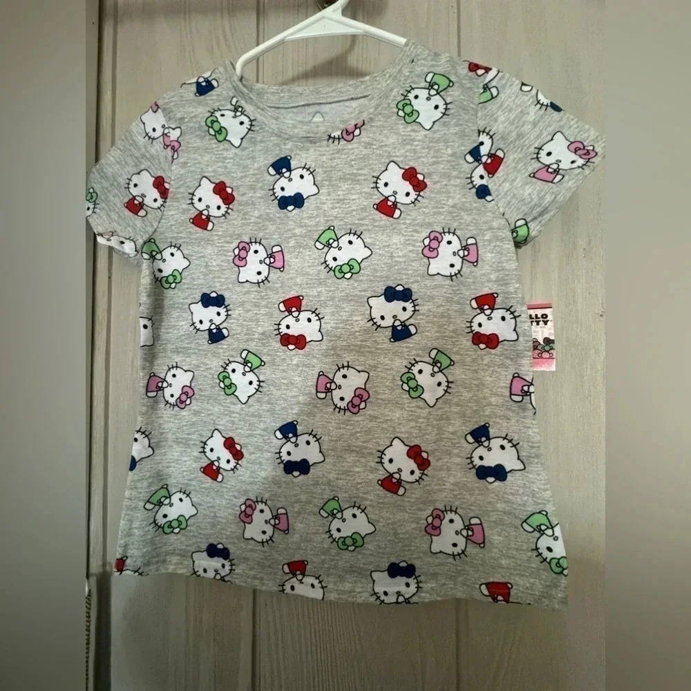 Sanrio hello kitty girls‎ T-shirt size 12 grey and colorful NWOT